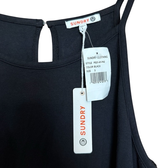 Anthropology Sundry Black Wide Leg Jumpsuit Size 3 #1623 NWT - Picture 7 of 7